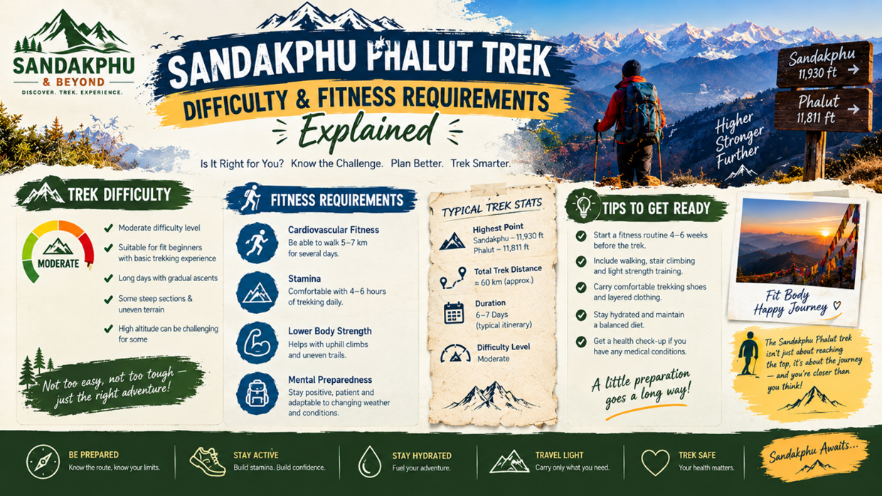 Sandakphu Phalut Trek Difficulty & Fitness Requirements Explained